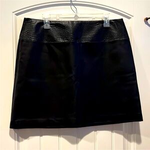 Apostrophe Leather Mini Skirt